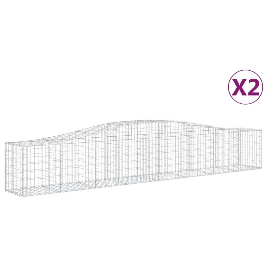 Vidaxl Schanskorf 2 St Vaulted 400x50x60 80 cm galvanisert jern