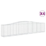 Vidaxl Schans Cestini 4 Stated 400x50x80 100 cm Galvanizzato