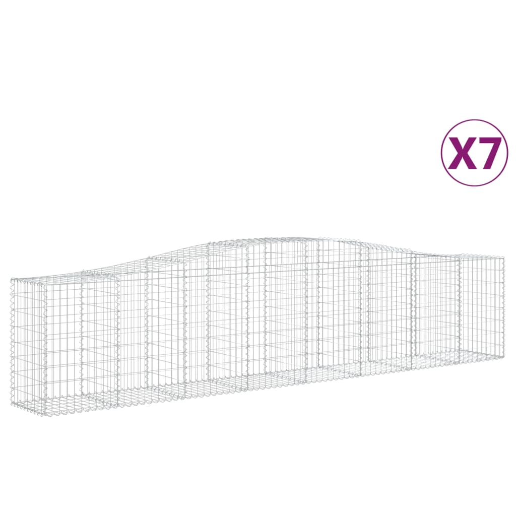 VidaXL Schans baskets 7 st vaulted 400x50x80 100 cm galvanized iron