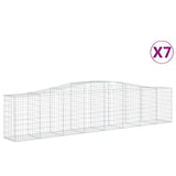 VidaXL Schans baskets 7 st vaulted 400x50x80 100 cm galvanized iron