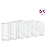 VidaXL Schans baskets 3 ST vaulted 400x50x120 140 cm iron