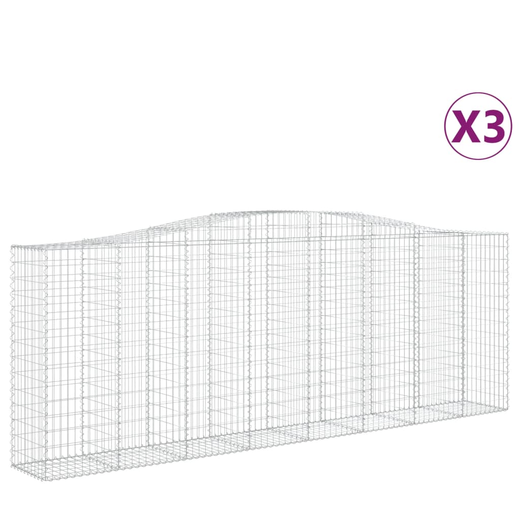 Vidaxl Schans koszyki 3 ST sklepione 400x50x140 160 cm żelazo