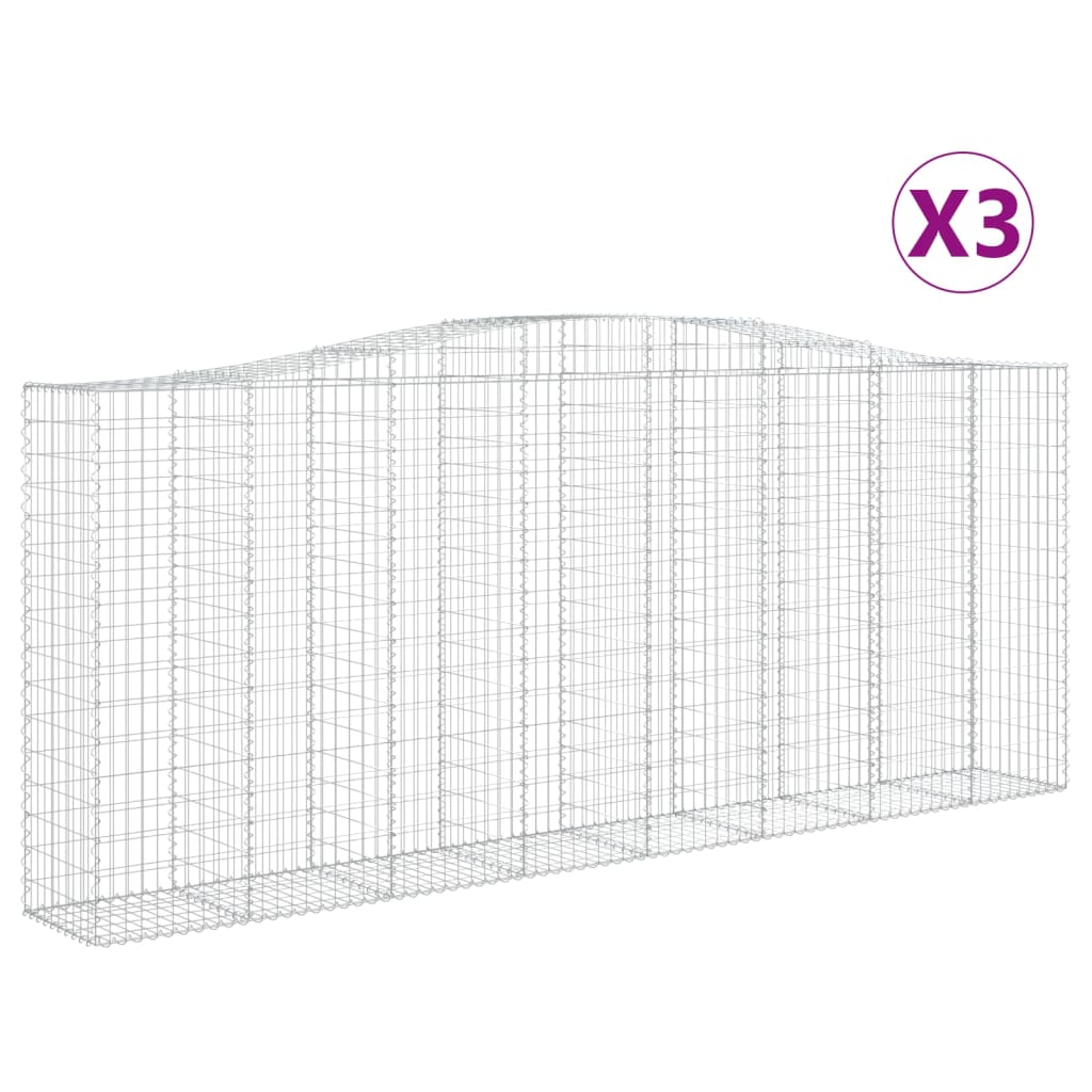 Vidaxl Schans Baskets 3 ST STUPTED 400x50X160 180 CM Železo