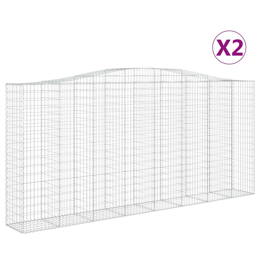 VidaXL Schans baskets 2 ST vaulted 400x50x180 200 cm iron