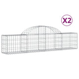 VidaXL Schans baskets 2 st vaulted 200x30x40 60 cm galvanized iron