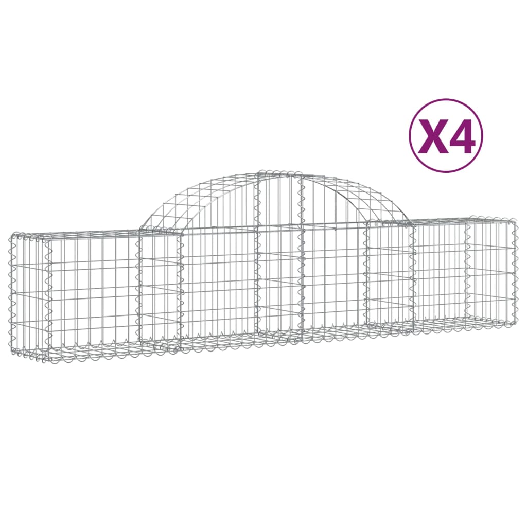 Vidaxl Schans kurver 4 St Vaulted 200x30x40 60 cm jern