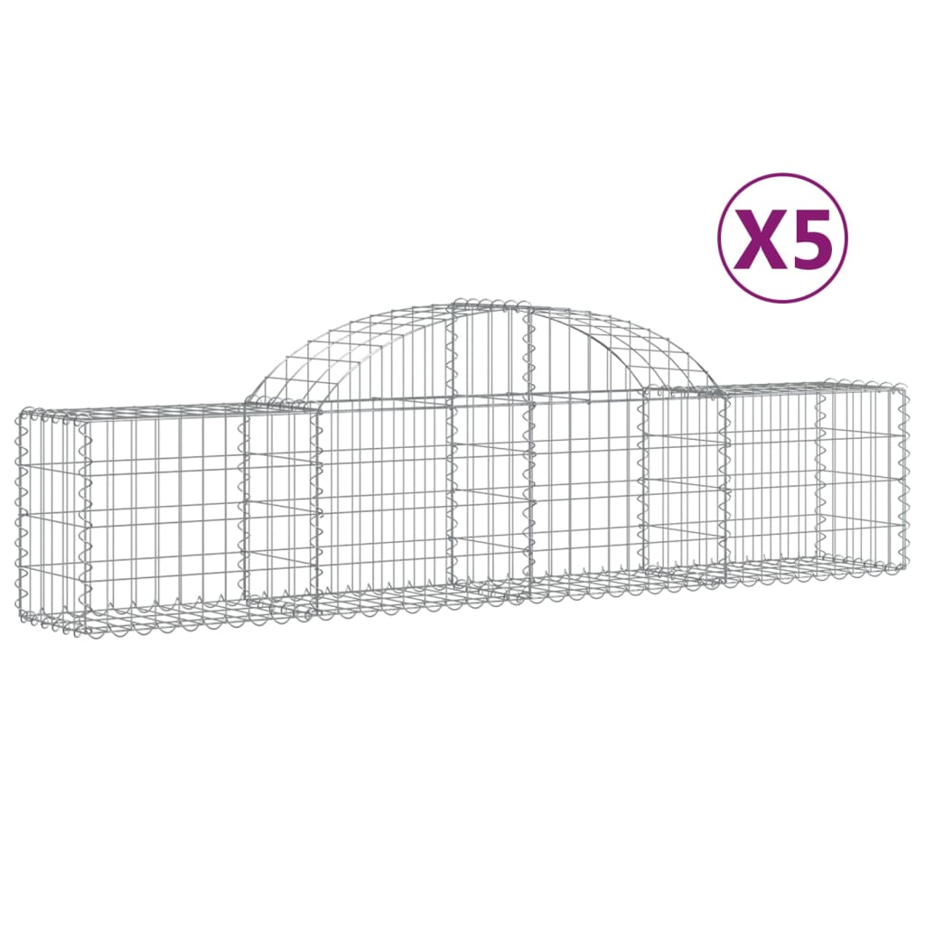 Vidaxl Schans baskets 5 st vaulted 200x30x40 60 cm galvanized iron