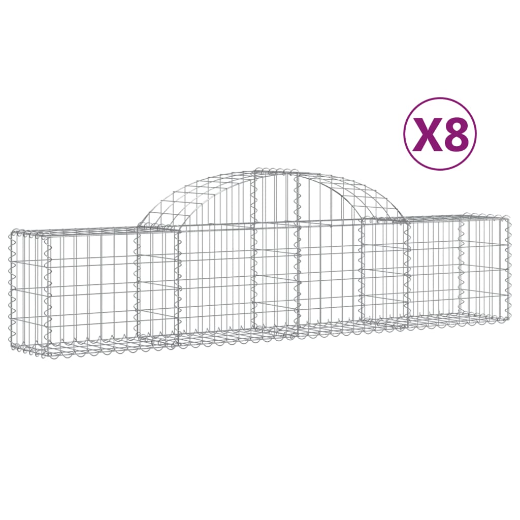 Vidaxl Schans Cesti 8 a volta a volta 200x30x40 60 cm Galvanized Iron