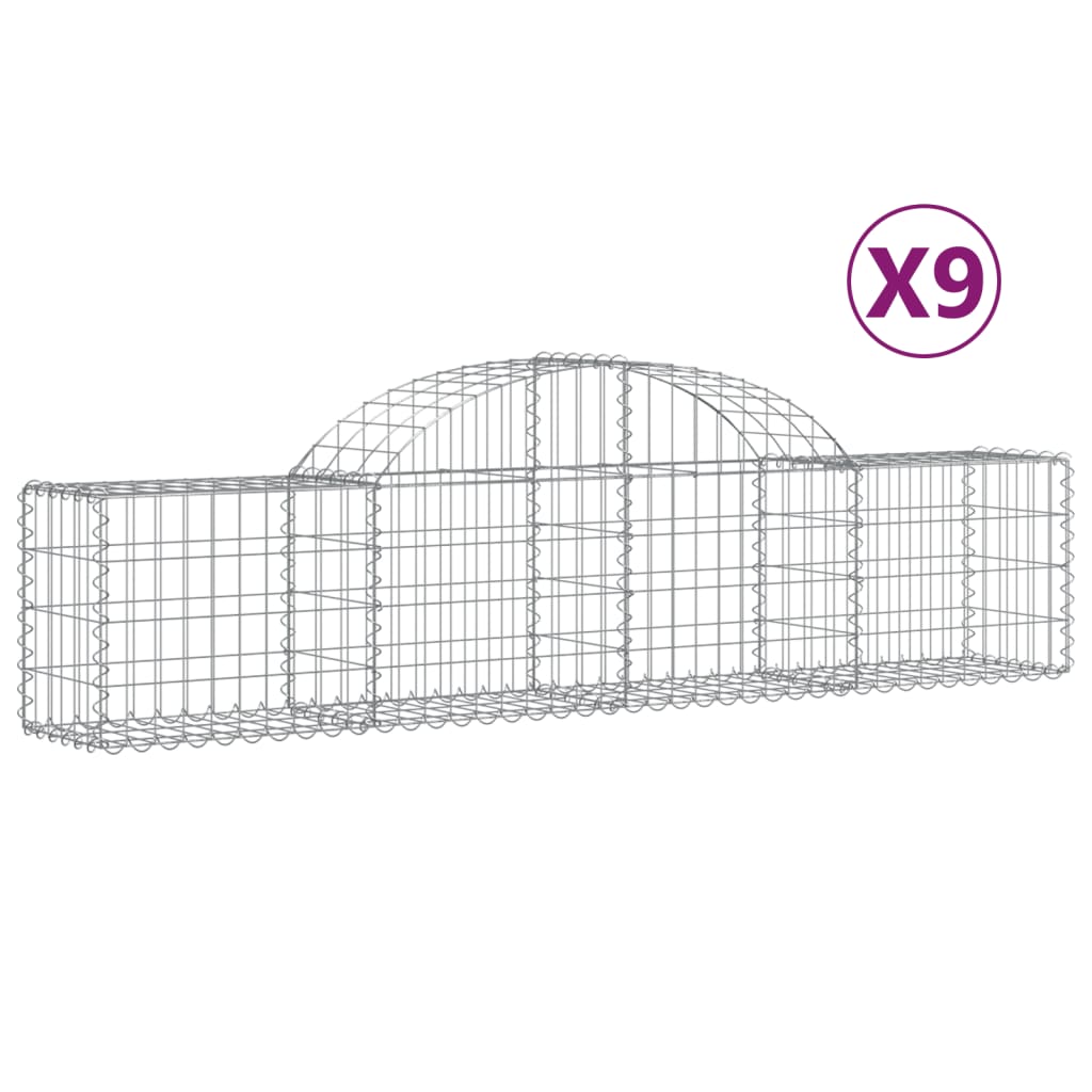 Vidaxl Schans Cestini 9 Stault 200x30x40 60 cm Galvanized Iron