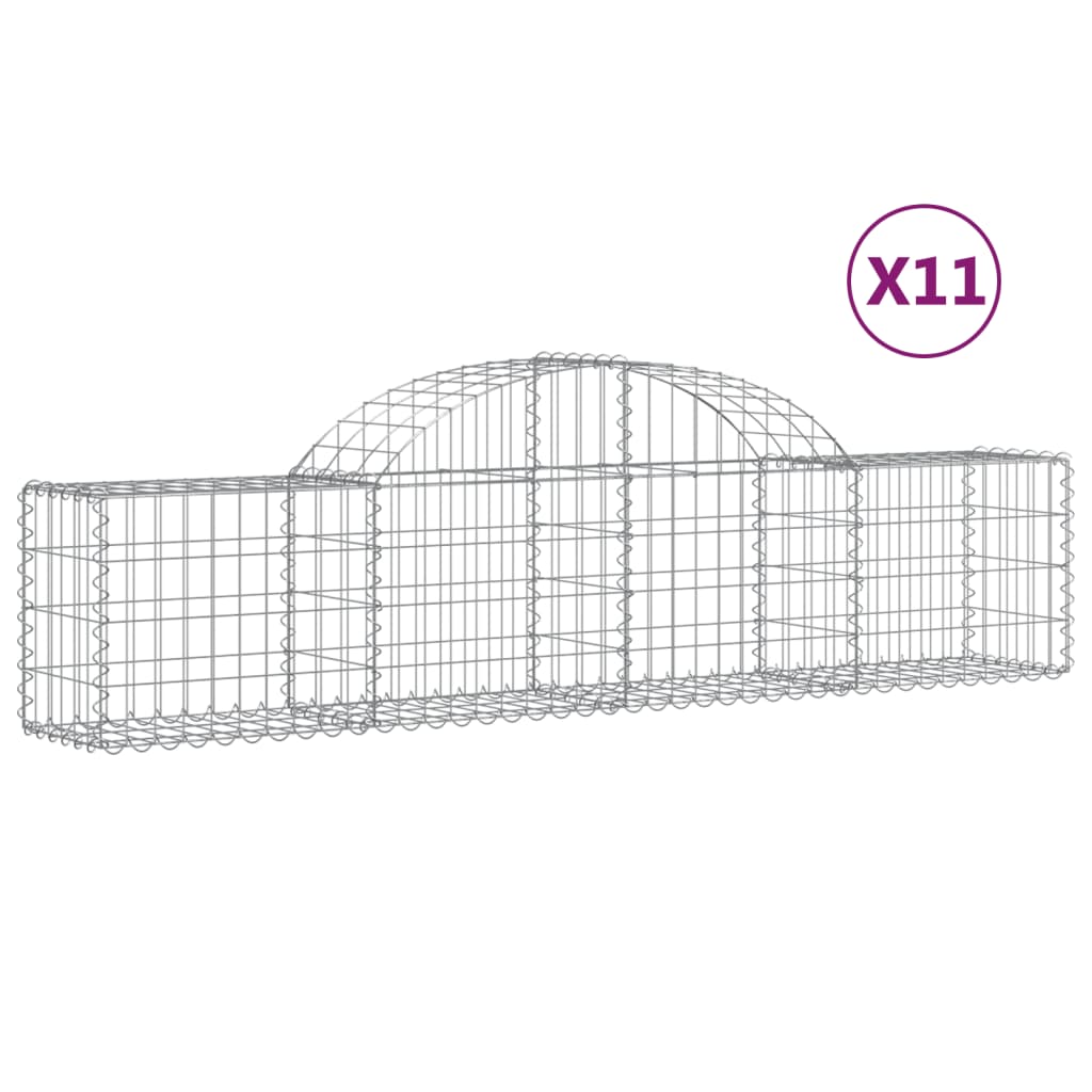 Cestas Vidaxl Schans 11 st 200x30x40 60 cm de hierro galvanizado