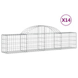 Vidaxl Schans kurver 14 St Vaulted 200x30x40 60 cm galvanisert jern