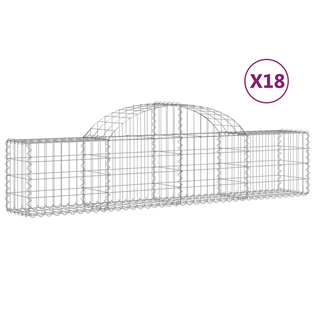 Cestas Vidaxl Schans 18 st 200x30x40 60 cm de hierro galvanizado