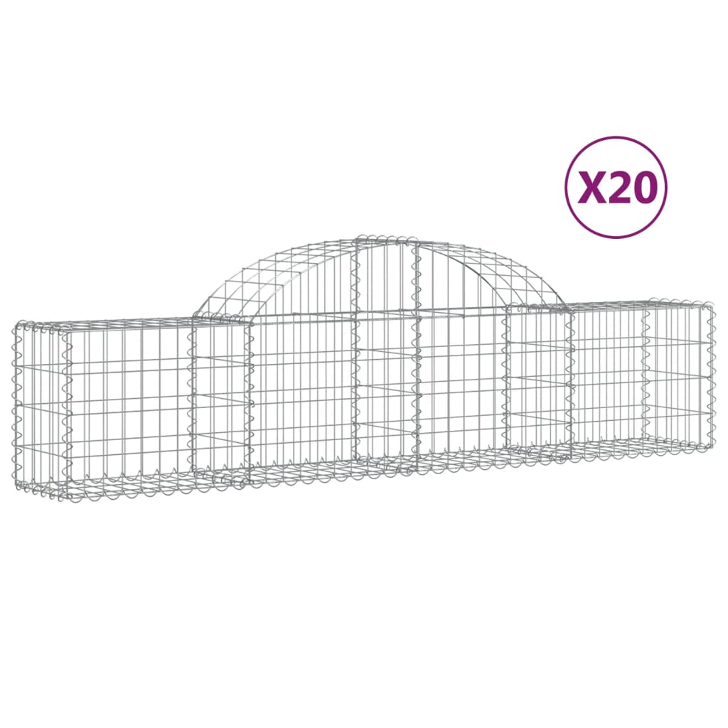 Vidaxl Schans kurver 20 st Vaulted 200x30x40 60 cm galvanisert jern