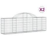 VidaXL Schans baskets 2 st vaulted 200x30x60 80 cm galvanized iron