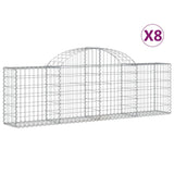 VidaXL Schans baskets 8 st vaulted 200x30x60 80 cm galvanized iron