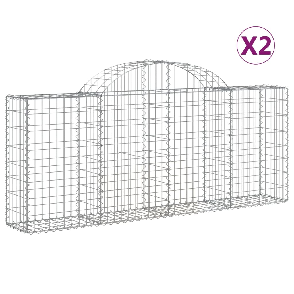 Vidaxl Schans Körbe 2 ST Gewölbte 200x30x80 100 cm verzinktes Eisen