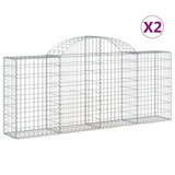 Vidaxl Schans Körbe 2 ST Gewölbte 200x30x80 100 cm verzinktes Eisen