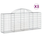 Vidaxl Schans kurver 3 st Vaulted 200x30x80 100 cm galvanisert jern