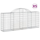 VidaXL Schans baskets 5 st vaulted 200x30x80 100 cm galvanized iron