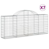 VidaXL Schans baskets 7 st vaulted 200x30x80 100 cm galvanized iron