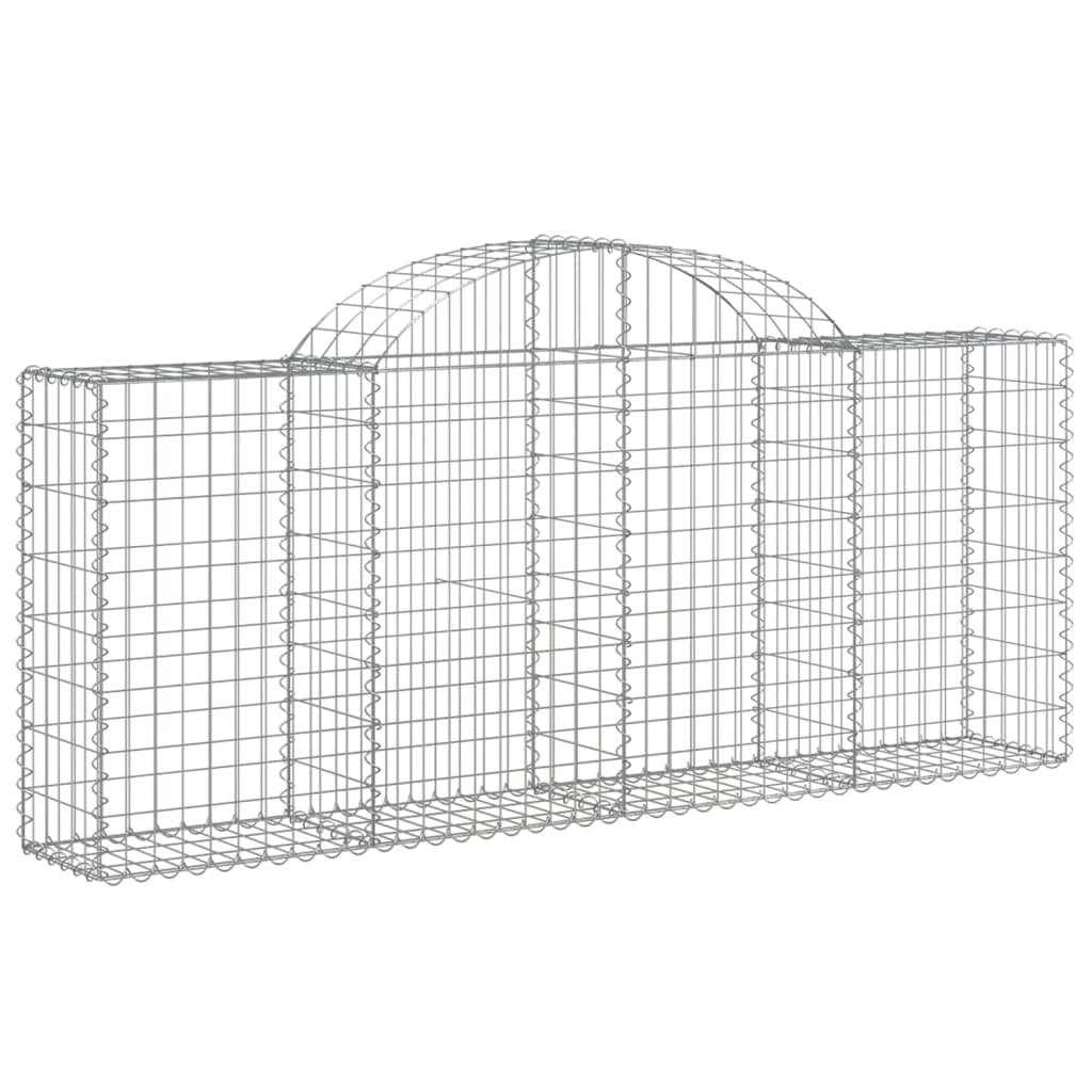 VidaXL Schans baskets 7 st vaulted 200x30x80 100 cm galvanized iron