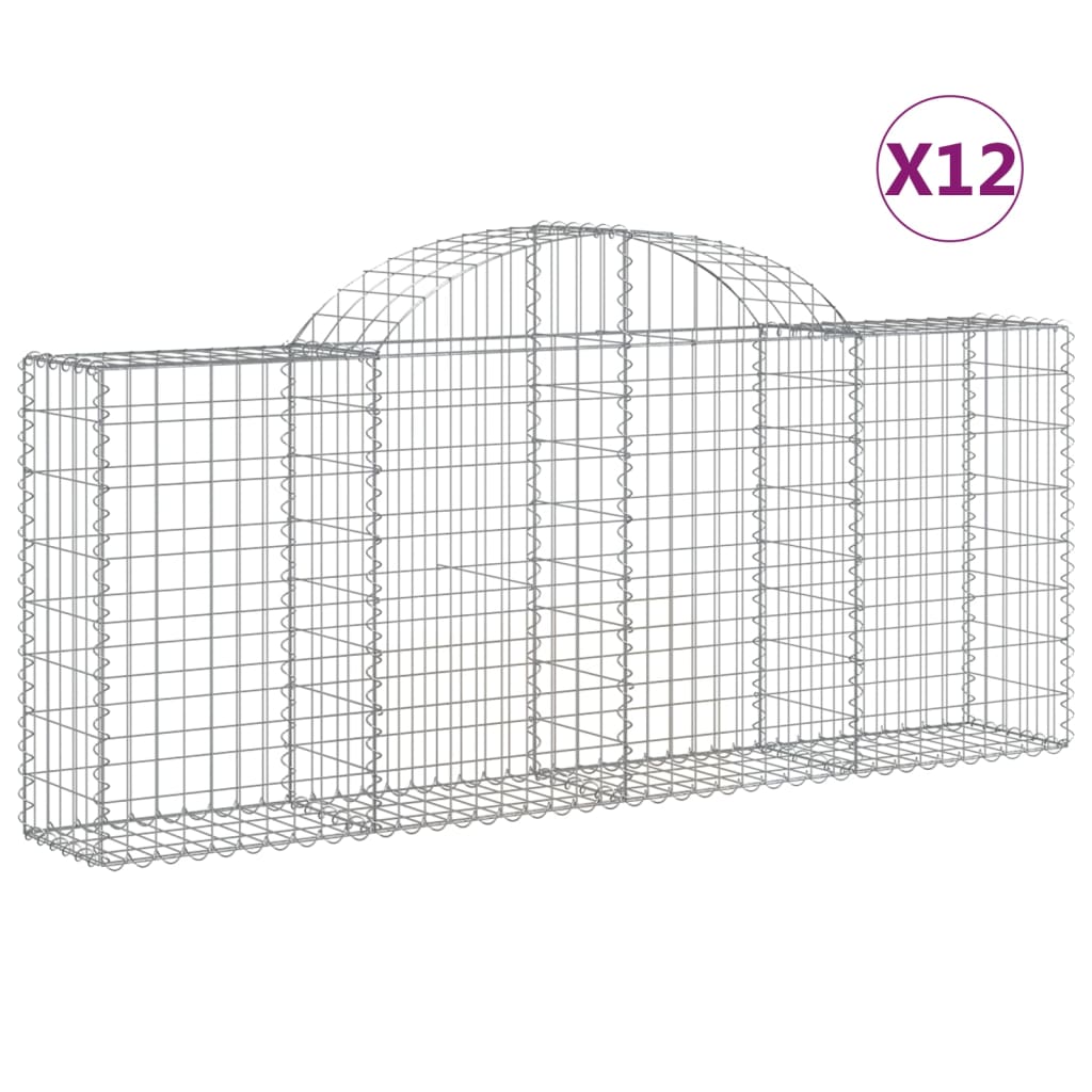 Vidaxl Schans kurve 12 st hvælvede 200x30x80 100 cm jern