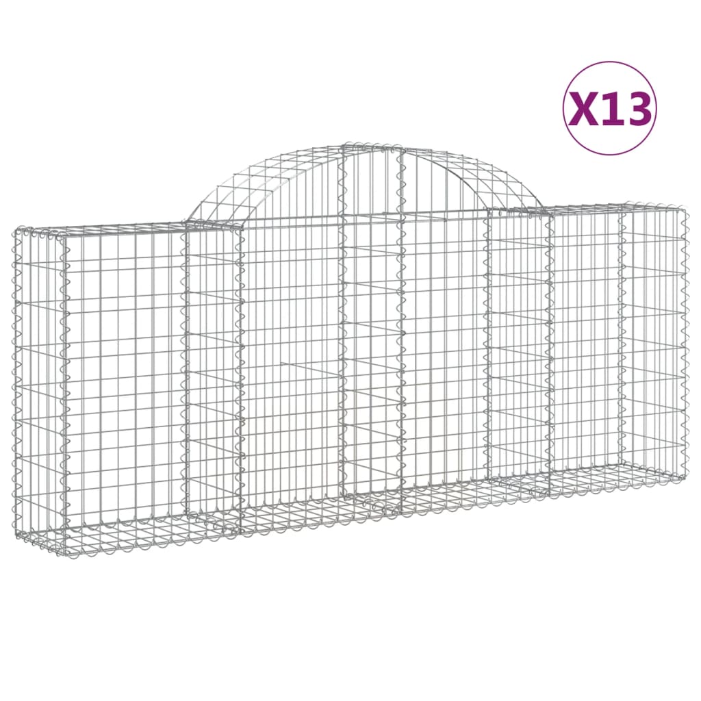 VidaXL Schans baskets 13 st vaulted 200x30x80 100 cm iron