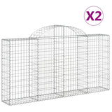 Vidaxl Schans kurve 2 st hvælvede 200x30x100 120 cm jern