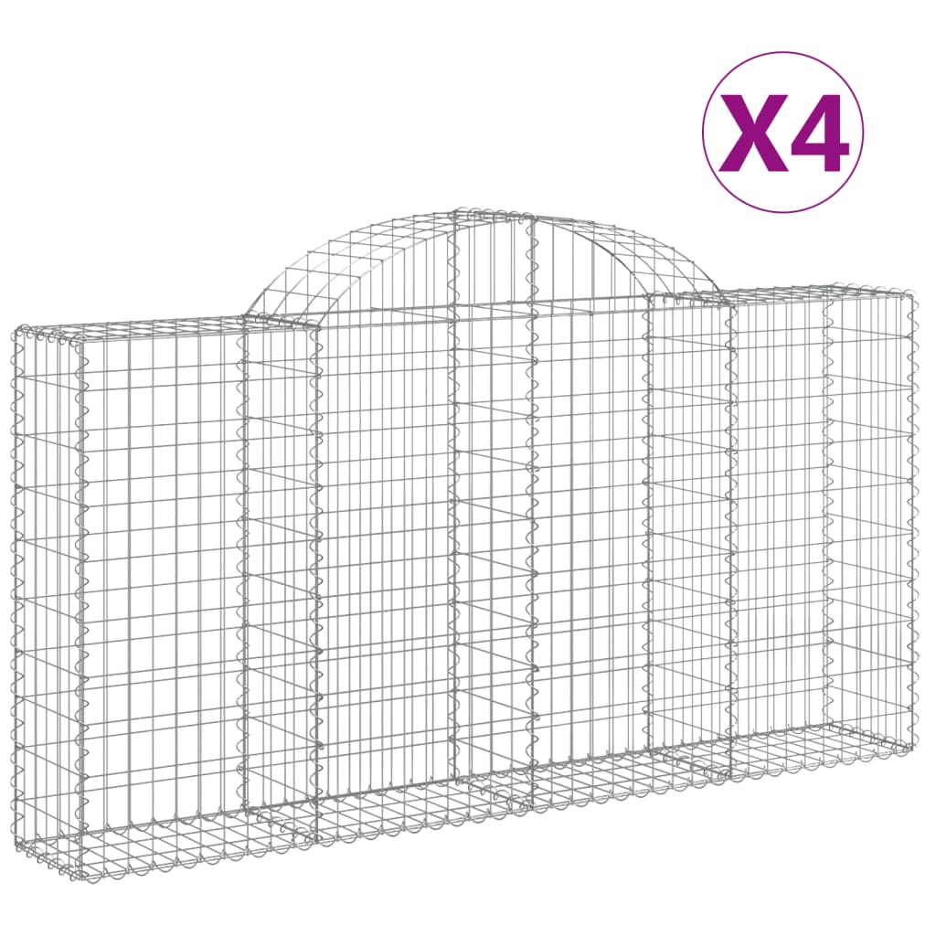 VidaXL Schans baskets 4 st vaulted 200x30x100 120 cm iron