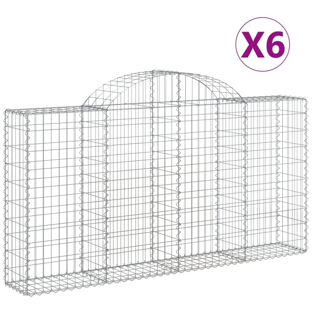 VidaXL Schans baskets 6 st vaulted 200x30x100 120 cm iron