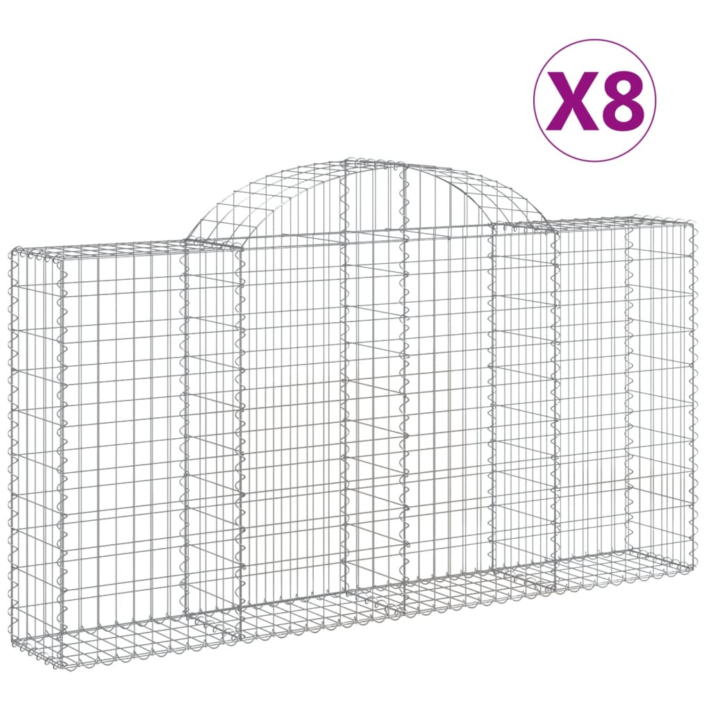 Cestas Vidaxl Schans 8 st 200x30x100 120 cm de hierro