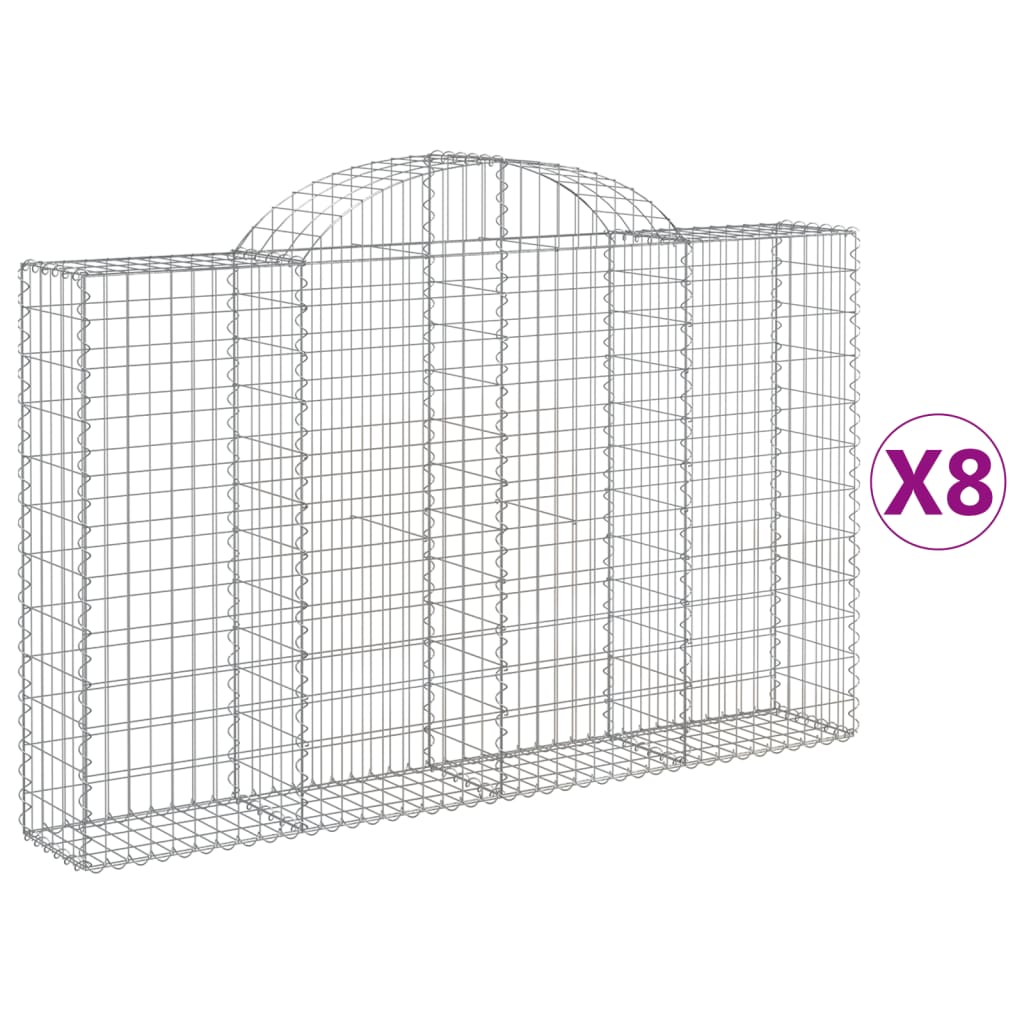 Cestas Vidaxl Schans 8 st 200x30x120 140 cm de hierro