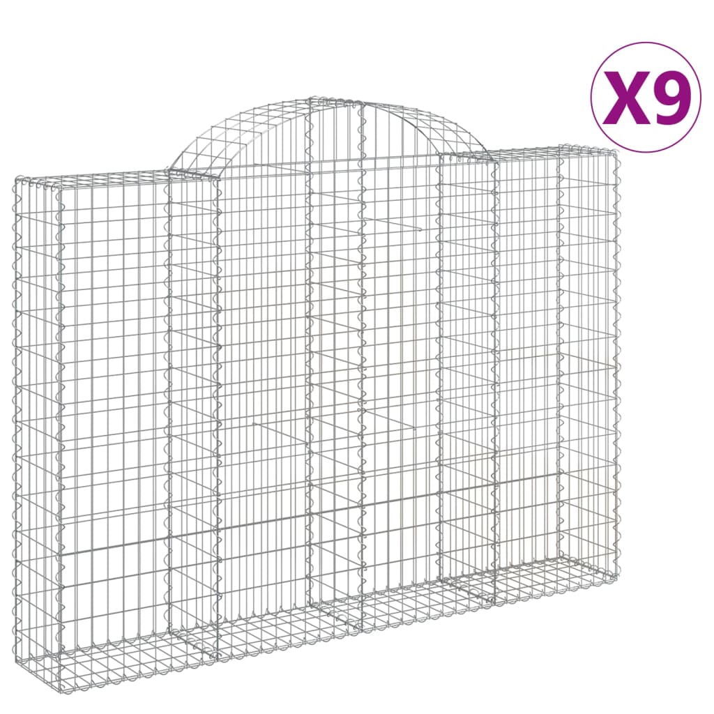 Vidaxl Schans Kosze 9 ST sklepione 200x30x140 160 cm żelazo