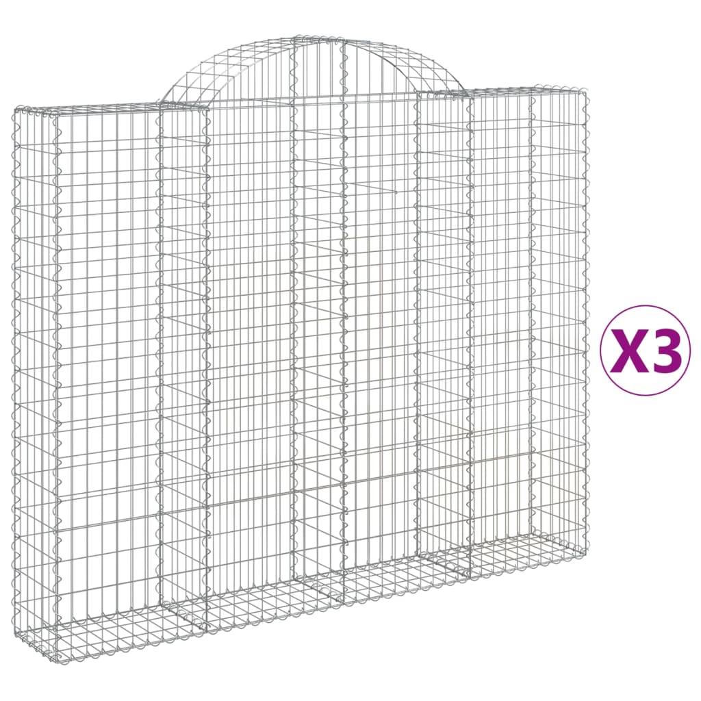 Vidaxl Schans Kosze 3 ST sklepione 200x30x160 180 cm żelazo