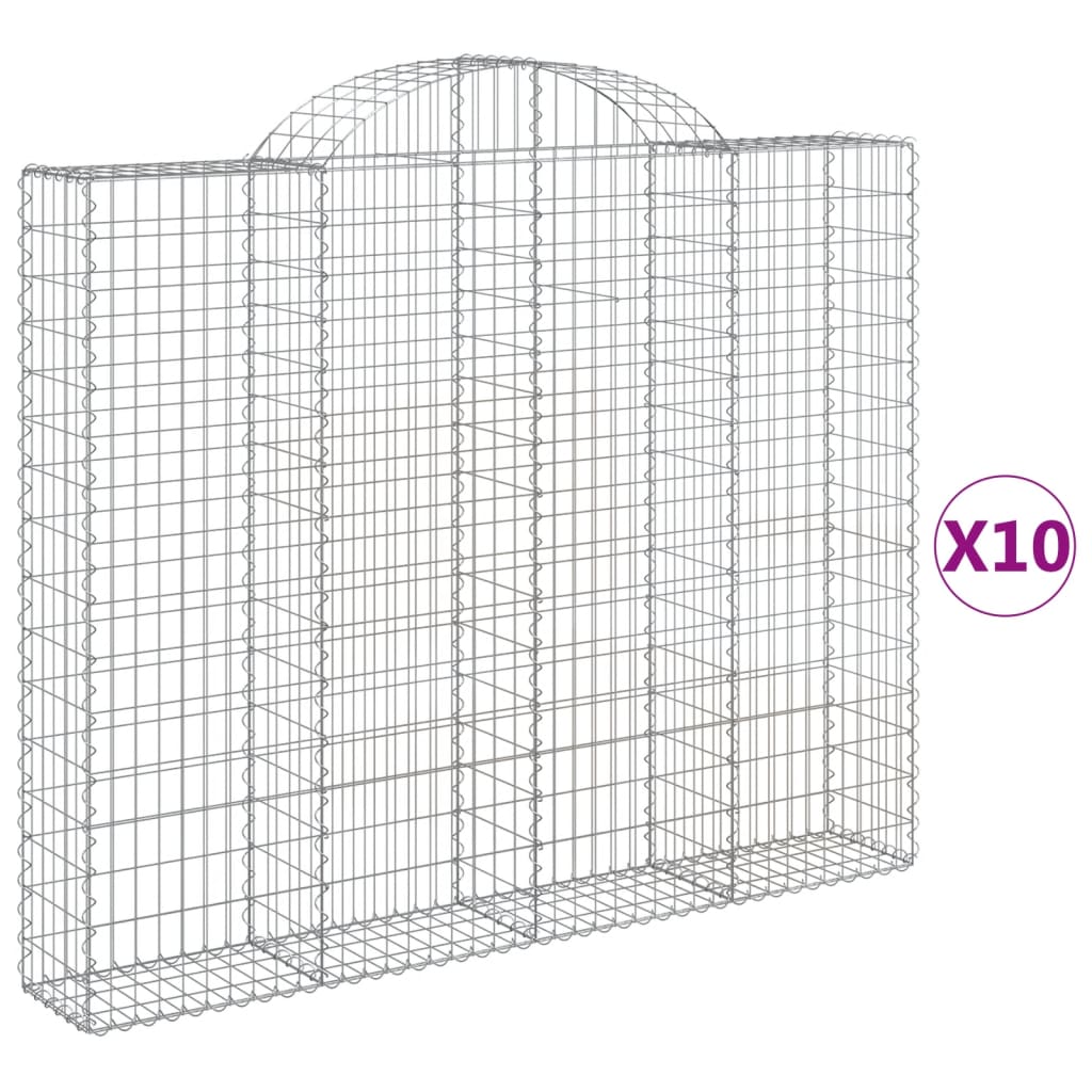 VidaXL Schans baskets 10 st vaulted 200x30x160 180 cm iron