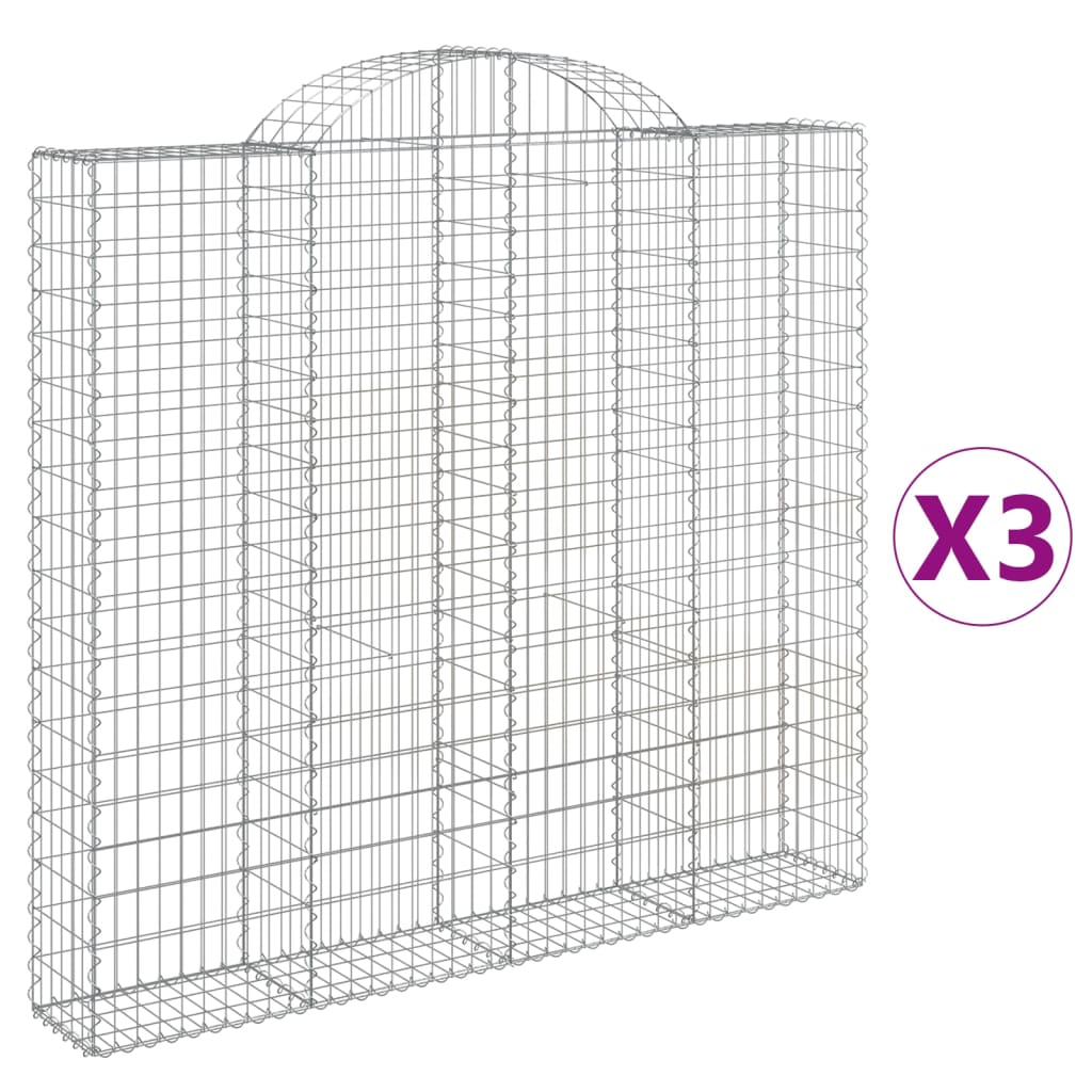 Vidaxl Schans kurver 3 St Vaulted 200x30x180 200 cm jern