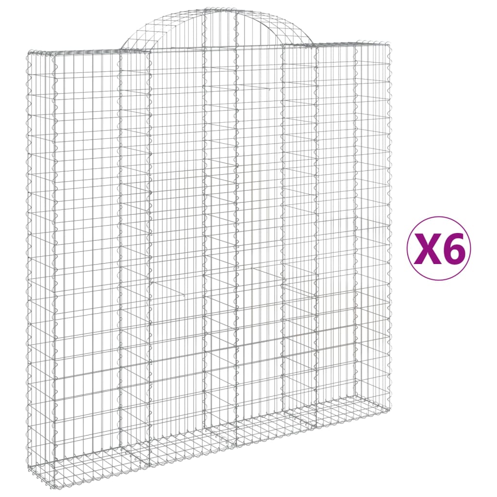 VidaXL Schans baskets 6 st vaulted 200x30x200 220 cm iron