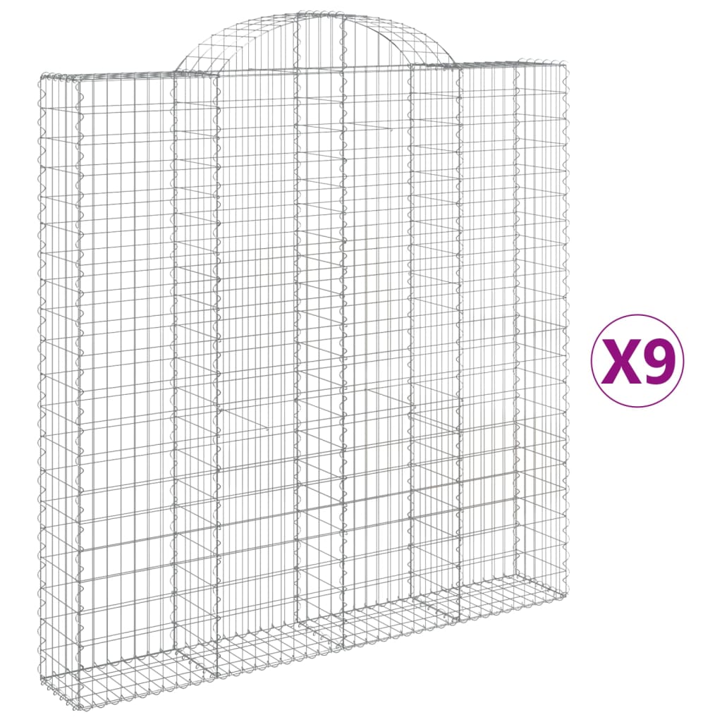 VidaXL Schans baskets 9 st vaulted 200x30x200 220 cm iron