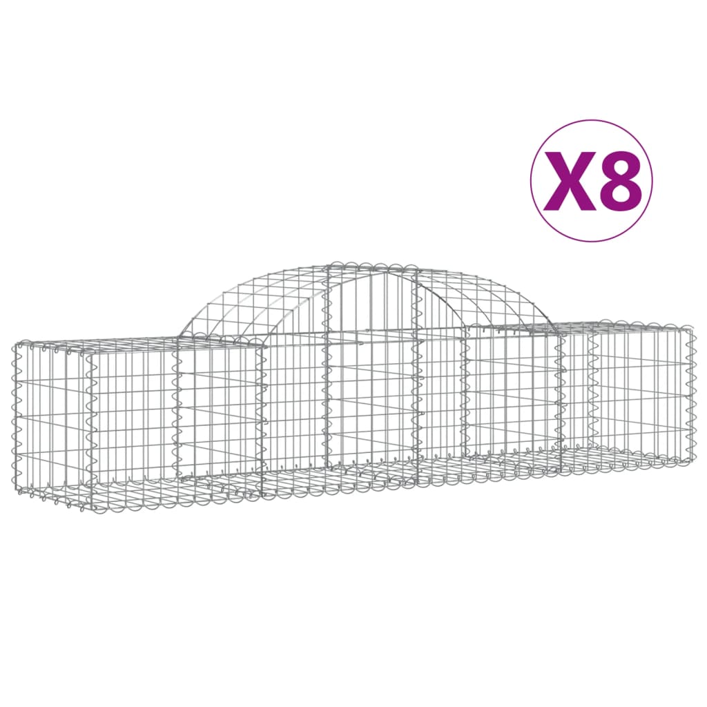 Cestas Vidaxl Schans 8 st 200x50x40 60 cm de hierro galvanizado