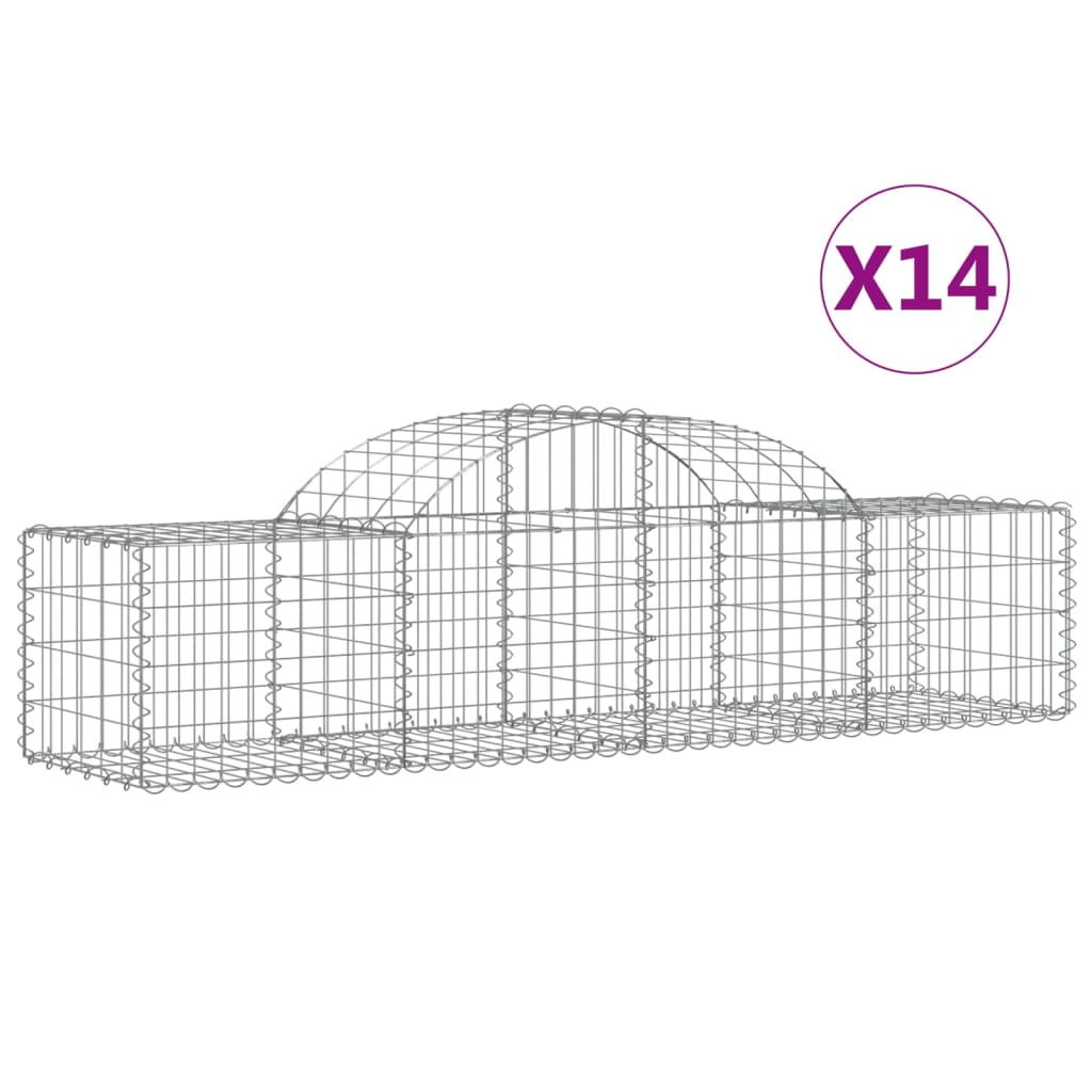 Vidaxl Schans kurver 14 St Vaulted 200x50x40 60 cm galvanisert jern