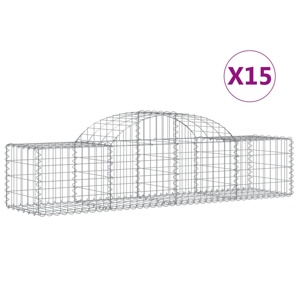 Vidaxl Schans baskets 15 st vaulted 200x50x40 60 cm galvanized iron