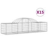 Vidaxl Schans baskets 15 st vaulted 200x50x40 60 cm galvanized iron