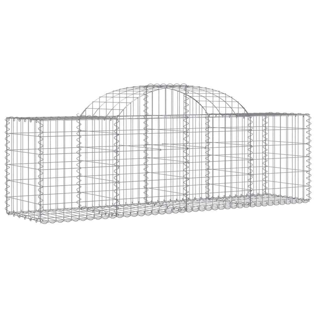 VidaXL Schans baskets 2 st vaulted 200x50x60 80 cm galvanized iron