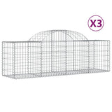 Vidaxl Schans Cesti 3 a volta 200x50x60 80 cm Galvanizzato