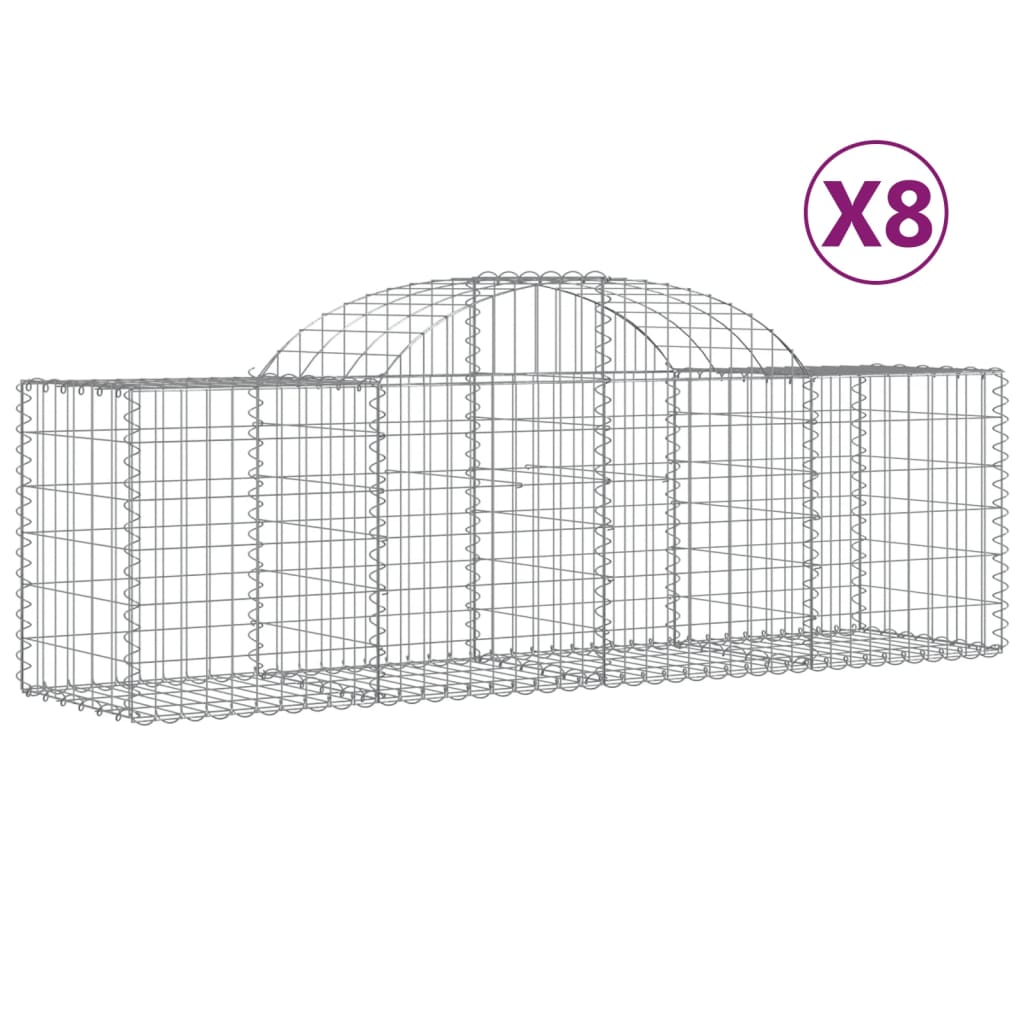 Vidaxl Schans Cesti 8 a volta a volta 200x50x60 80 cm Galvanized Iron