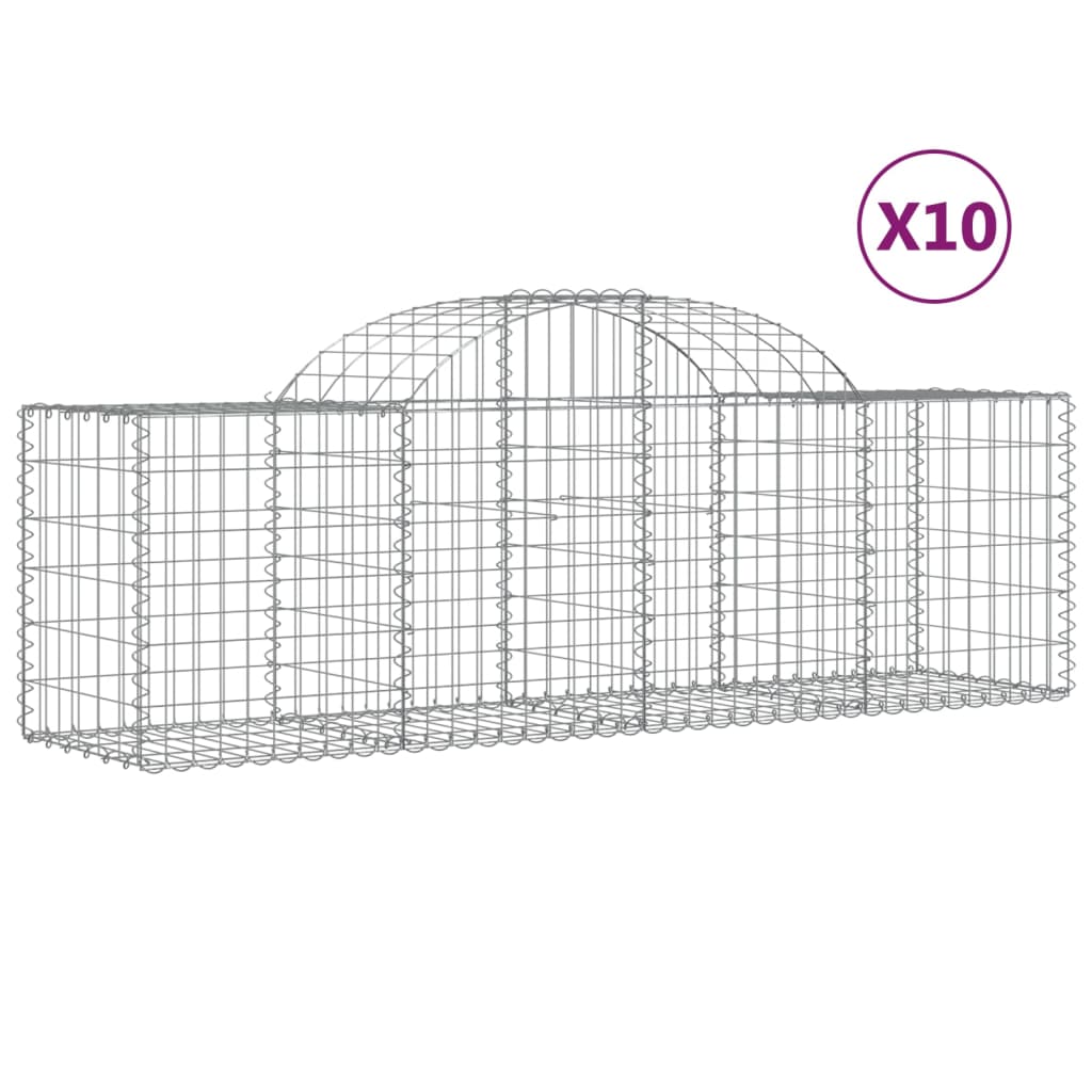 Vidaxl Schainen Kuerf 10 St Vauxed 200x5060 80 cm Galavaniséiert Eisen