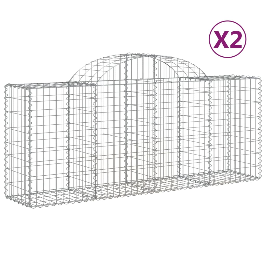 Cestas Vidaxl Schans 2 st 200x50x80 100 cm de hierro galvanizado