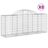 Vidaxl Schans kurver 8 st Vaulted 200x50x80 100 cm galvanisert jern