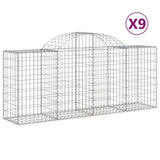 VidaXL Schans baskets 9 st vaulted 200x50x80 100 cm galvanized iron