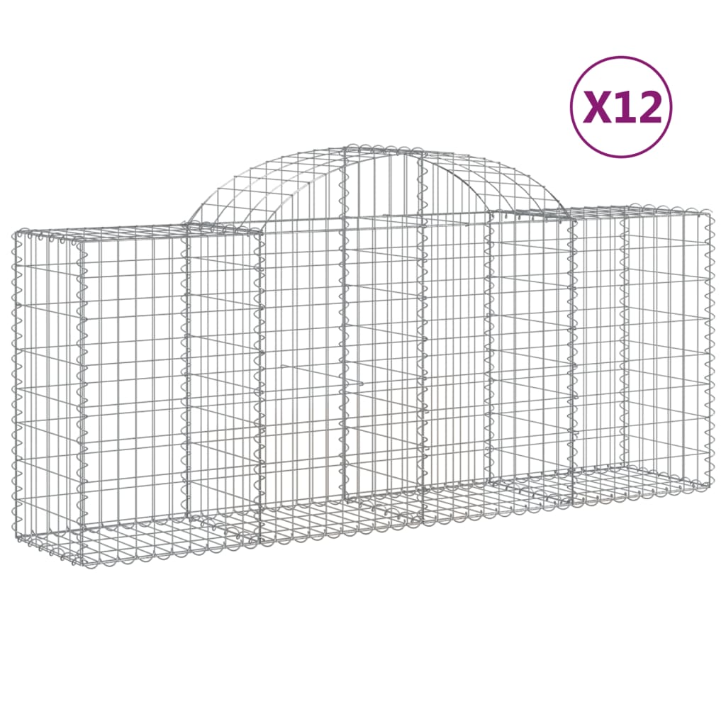 VidaXL Schans baskets 12 st vaulted 200x50x80 100 cm iron